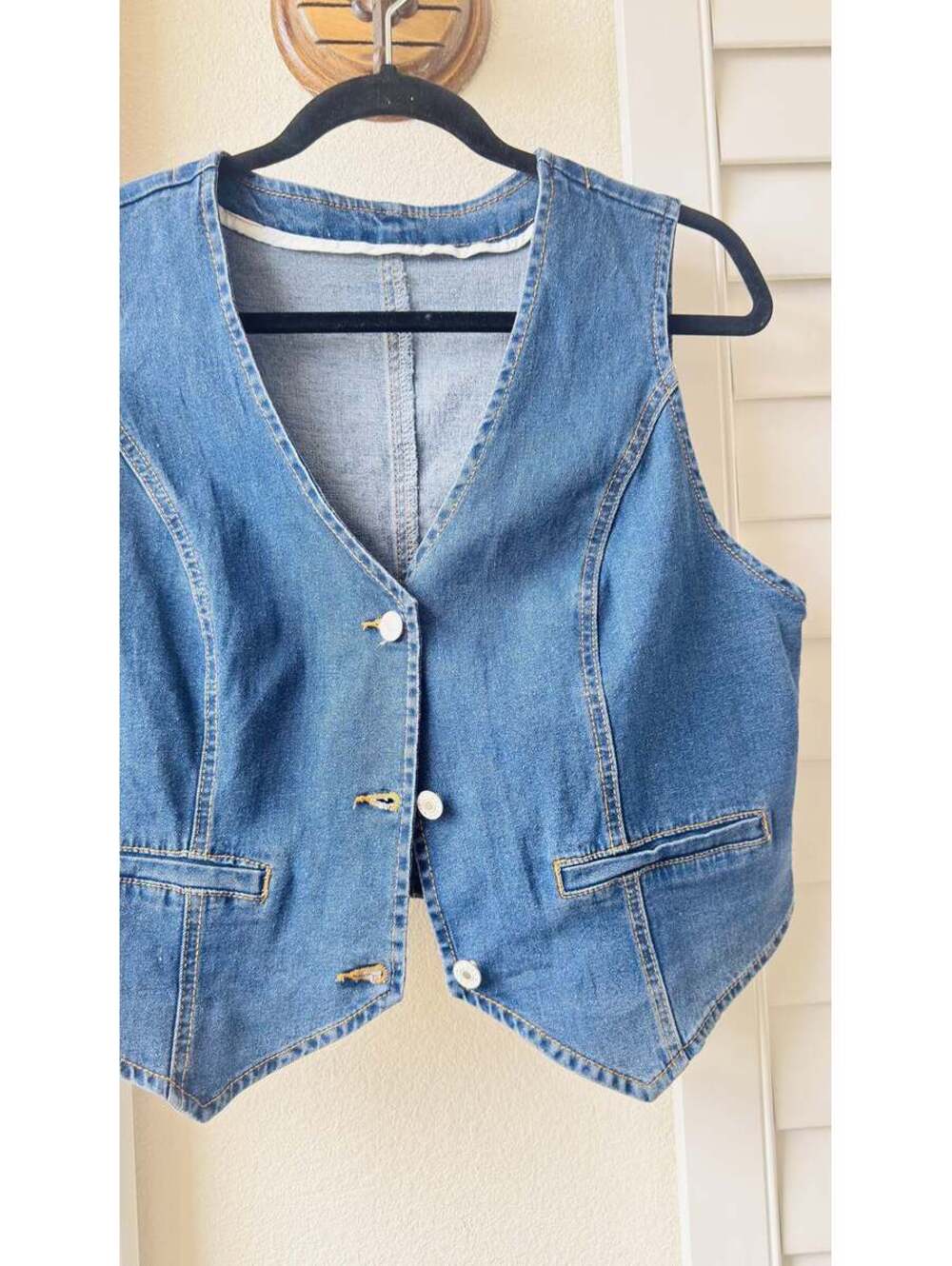Boutique Denim Button-Front Vest - Size S - Picture 9 of 9